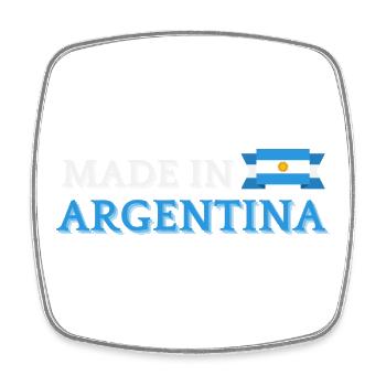 Hergestellt in Argentinien - Viereckiger Kühlschrankmagnet - Weiß - Vorne