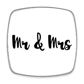 Mr & Mrs Design pour les mariages - Magnet carré - blanc - Devant