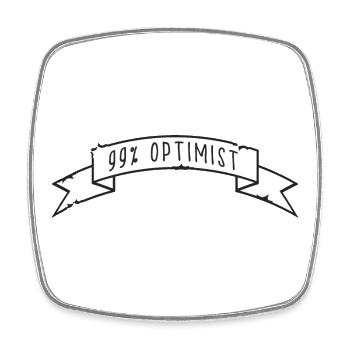 99% OPTIMIST Banderole - Viereckiger Kühlschrankmagnet - Weiß - Vorne