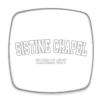 Chapelle Sixtine Cité du Vatican Typographie - Magnet carré - blanc - Devant