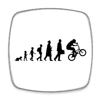Development of the BMX - Square fridge magnet - white - Front