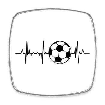 Fußballer Herzklopfen - Viereckiger Kühlschrankmagnet - Weiß - Vorne