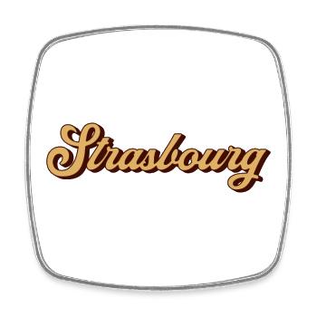 Strasbourg Script Souvenir - Viereckiger Kühlschrankmagnet - Weiß - Vorne