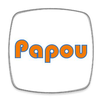 PAPOU. PAPA. FÊTE DES PÈRES. BONNE FÊTE PAPA - Magnet carré - blanc - Devant