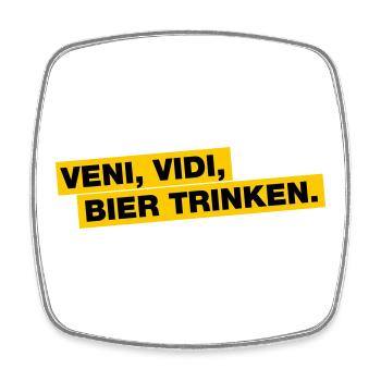 Veni, Vidi, Bier trinken - Viereckiger Kühlschrankmagnet - Weiß - Vorne