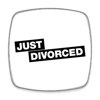 Just divorced - Square fridge magnet - white - Front