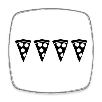 Pizza slice - Square fridge magnet - white - Front