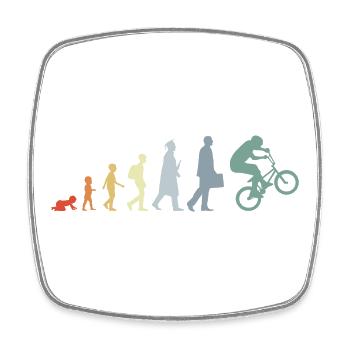 Vintage BMX Evolution - Viereckiger Kühlschrankmagnet - Weiß - Vorne