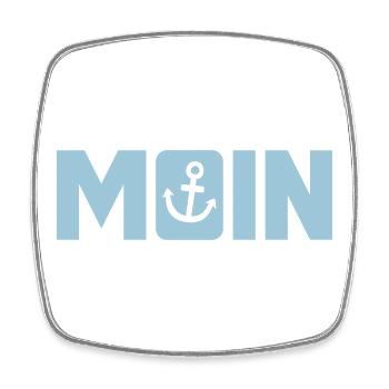 Moin Anker Hamburg Küste coole Sprüche norddeutsch - Viereckiger Kühlschrankmagnet - Weiß - Vorne