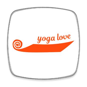 Yoga Yoga Mat Yogi Meditation Love Love Fan - Square fridge magnet - white - Front