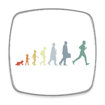 Runner Evolution - Square fridge magnet - white - Front