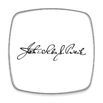 Johann Sebastian Bach Unterschrift - Viereckiger Kühlschrankmagnet - Weiß - Vorne
