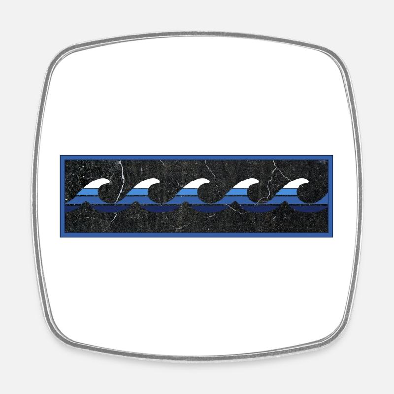 Surfer Logo Blue - Square fridge magnet - white