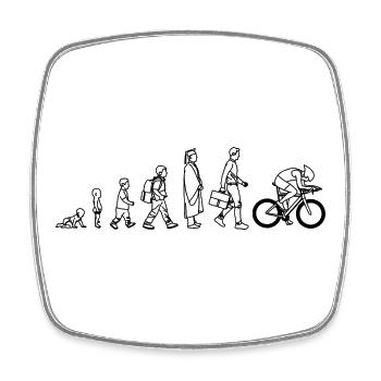 Development of a cyclist - Square fridge magnet - white - Front