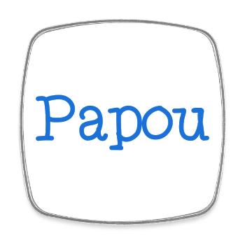 PAPOU. PAPA. FÊTE DES PÈRES. BONNE FÊTE PAPA - Magnet carré - blanc - Devant