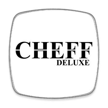 Cheff Deluxe Design für den Cheff - Viereckiger Kühlschrankmagnet - Weiß - Vorne