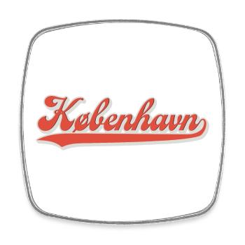 Kobenhavn Schriftzug Retro Logo - Viereckiger Kühlschrankmagnet - Weiß - Vorne