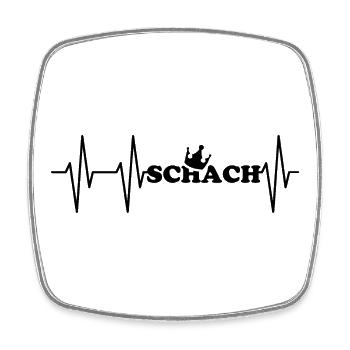 Schach Puls Krone Schachverein Team Herzschlag - Viereckiger Kühlschrankmagnet - Weiß - Vorne
