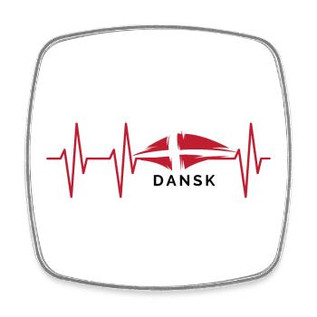 impulsion dansk heartbeat danemark illustration icône - Magnet carré - blanc - Devant