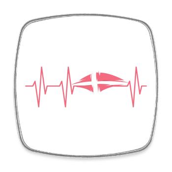 Puls Dansk Dänemark Herzschlag Illustration Grafik - Viereckiger Kühlschrankmagnet - Weiß - Vorne
