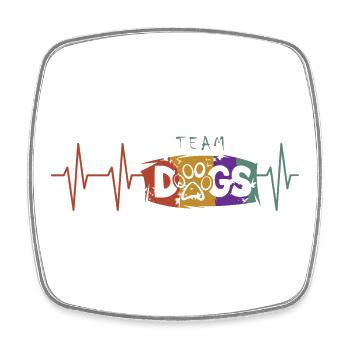 Équipe Chiens Heartbeat Pulse Icon Chien Chiens Icône - Magnet carré - blanc - Devant