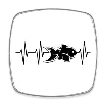 puls fische Fisch Wasser Meer Herzschlag Symbol - Viereckiger Kühlschrankmagnet - Weiß - Vorne