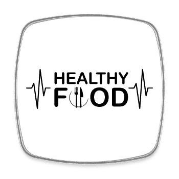 Logo Pulse Healthy Food Nutrition Healthy Heartbeat - Magnet carré - blanc - Devant