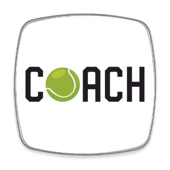 Tennis-Coach - Viereckiger Kühlschrankmagnet - Weiß - Vorne