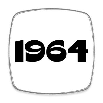 Personalize 1964 60th Birthday Template - Square fridge magnet - white - Front