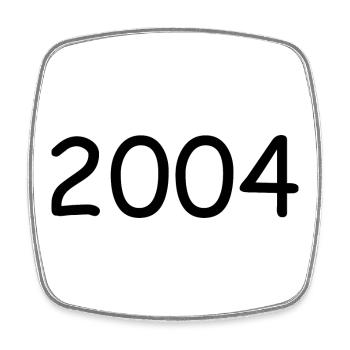 2004 20.Geburtstag birthday Jahreszahl schwarz - Viereckiger Kühlschrankmagnet - Weiß - Vorne
