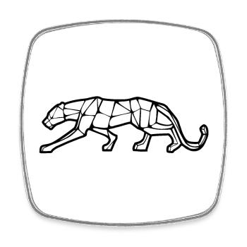 Panther Geometric Design - Square fridge magnet - white - Front