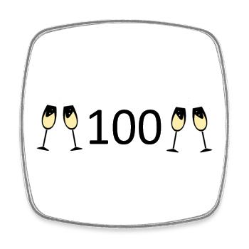 100th Birthday 100th Anniversary 100 Number 100 - Square fridge magnet - white - Front