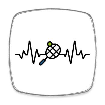 I love Tennis - Square fridge magnet - white - Front