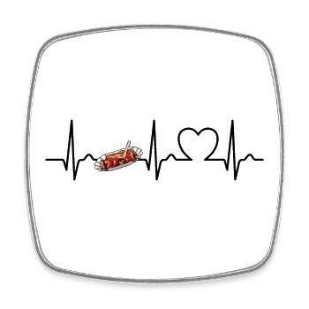 Heart Curve Currywurst - Fast Food - Cult - Square fridge magnet - white - Front