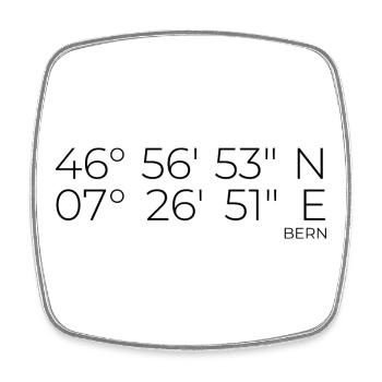 Koordinaten Bern - Viereckiger Kühlschrankmagnet - Weiß - Vorne