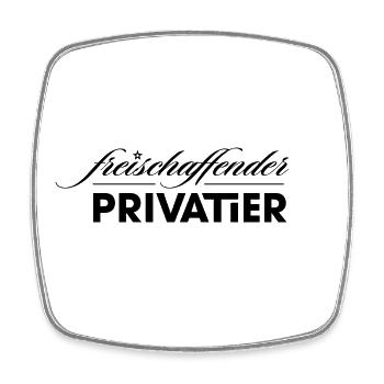 Freischaffender Privatier (= Rentner) - Viereckiger Kühlschrankmagnet - Weiß - Vorne