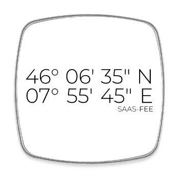 Coordinates Saas-Fee - Square fridge magnet - white - Front