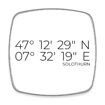 Coordinates Solothurn - Square fridge magnet - white - Front