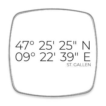 Coordinates St. Gallen - Square fridge magnet - white - Front