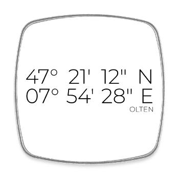 Coordinates Olten - Square fridge magnet - white - Front