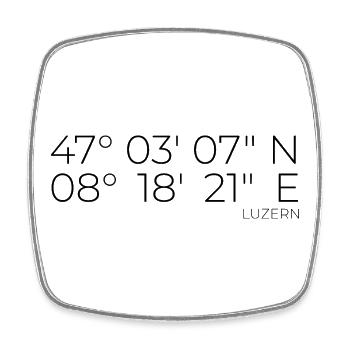 Koordinaten Luzern - Viereckiger Kühlschrankmagnet - Weiß - Vorne