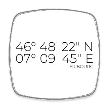Coordinates Fribourg - Square fridge magnet - white - Front
