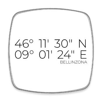 Coordinates Bellinzona - Square fridge magnet - white - Front