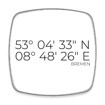 coordonnées Brême - Magnet carré - blanc - Devant