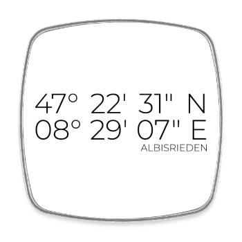 Coordinates Albisrieden, Kreis 9, Zürich - Square fridge magnet - white - Front