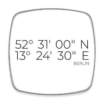 Coordinates Berlin - Square fridge magnet - white - Front