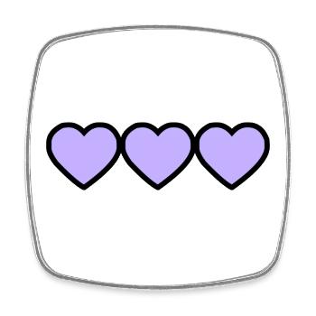 HEART - Square fridge magnet - white - Front