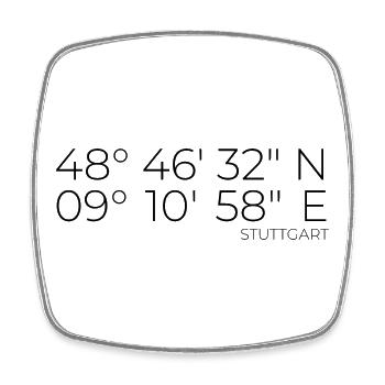 Koordinaten Stuttgart - Viereckiger Kühlschrankmagnet - Weiß - Vorne