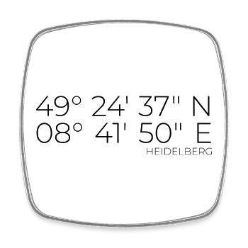 coordinates Heidelberg - Square fridge magnet - white - Front