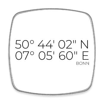 Coordinates Bonn - Square fridge magnet - white - Front